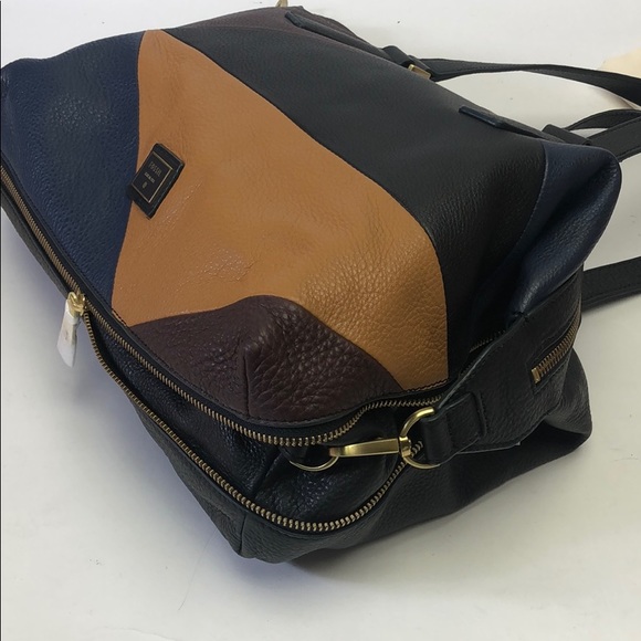 Fossil Brown Patchwork Satchel New shoulder Bag - Picture 8 of 8